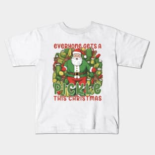 Pickle Lover Gift, Pickle Santa Gift, Christmas Pickle Gift Kids T-Shirt